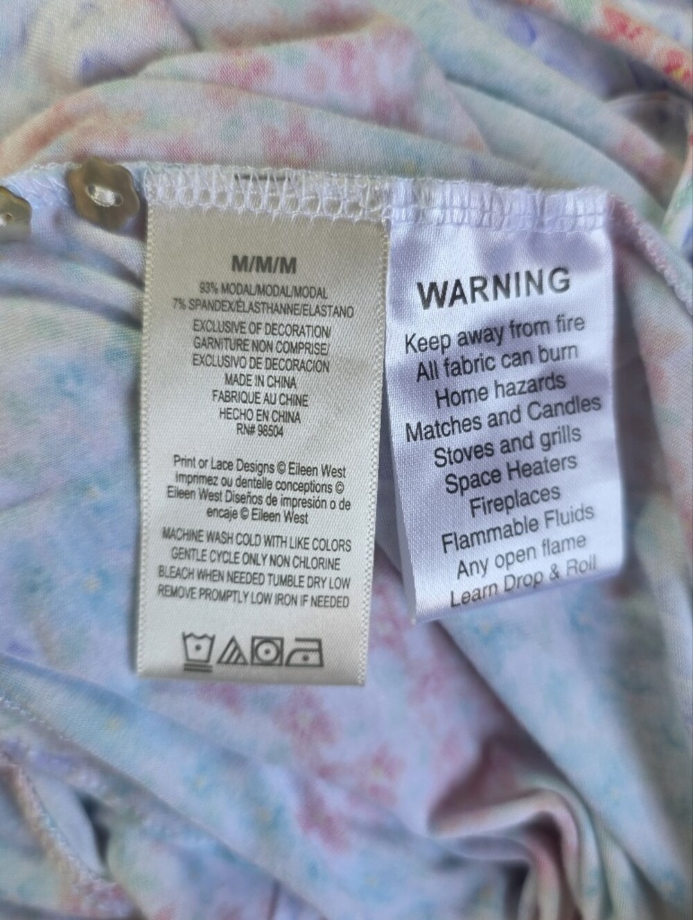 Eileen West Pastel Floral Nightgown - Pink Blue Mint Women'a Size M Cottagecore - Picture 6 of 12